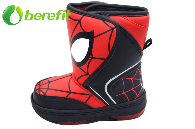 Kids Spiderrman Snow Boots with light 