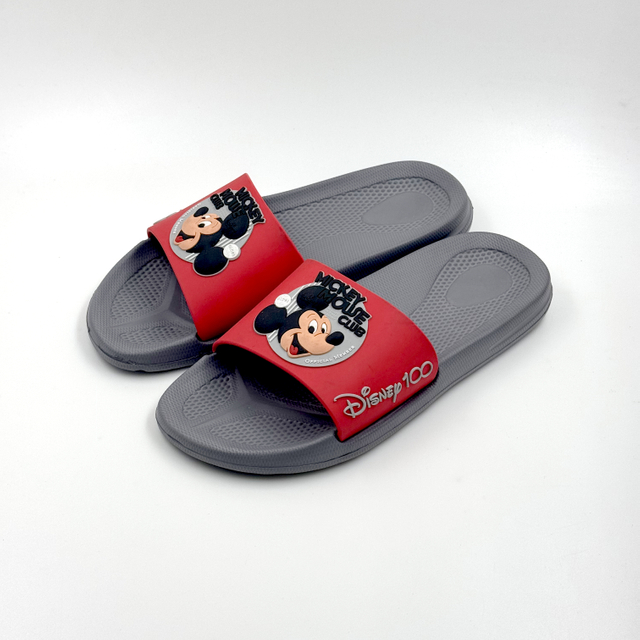 Disney Mickey Mouse Men's Slippers Red And Grey Slides Wholesale