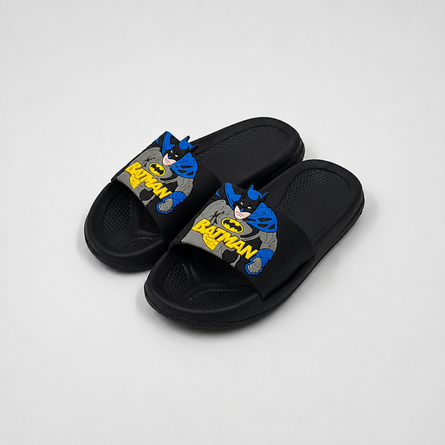 Bulk Batman Boys Slide Sandals | Wholesale Kids Character Beach Slippers