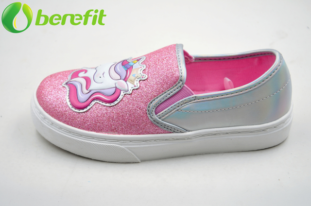 Unicom Pink Glitter Girls' VANS Style Sneaker 