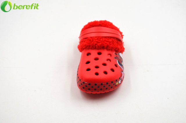 Winter Red Minnie Mouse Fur-lined Clogs for Children 