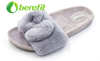 Comfortable Women's Slippers with Artificial Wool Upper Having Bowknot Design