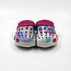 Wholesale Colorful Tie-Dye Kids Clogs with Pink EVA Strap