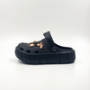 Women's Black Platform Clogs with Bow And Heart Charms Wholesale