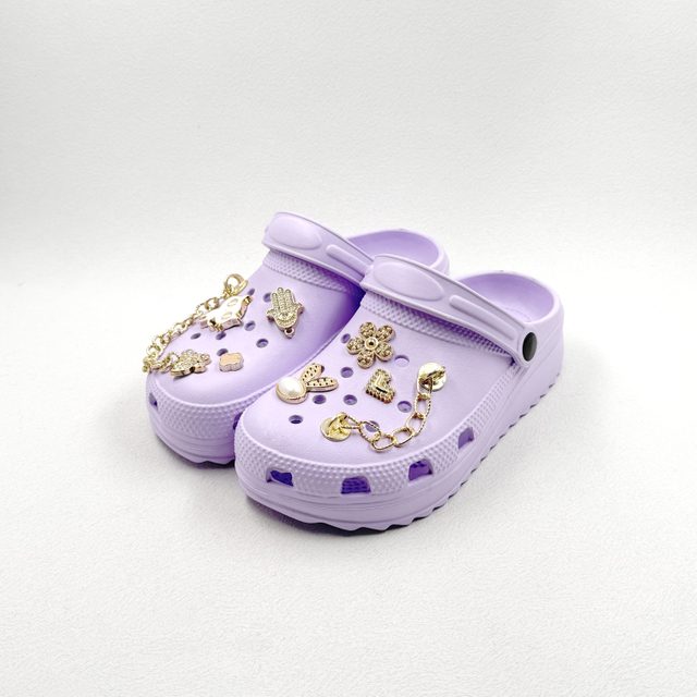 FASHION WOMEN CLOGS SANDAL WITH RHINESTONES AND CRYSTALS ON THE UPPER