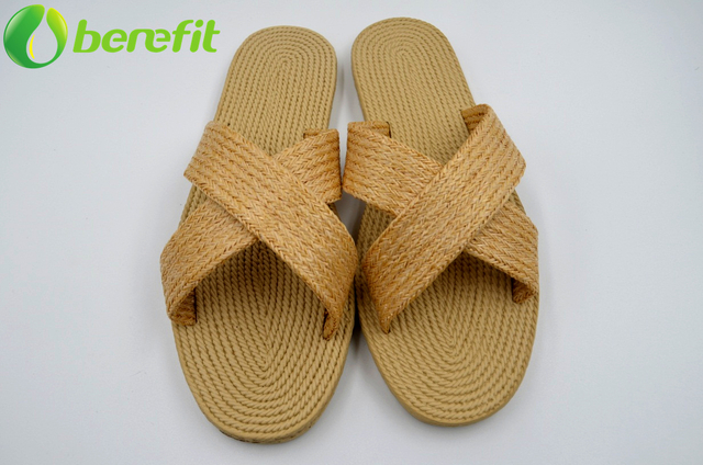 Cross Strap Vine Grass Casual Flat EVA Lady Slippers 