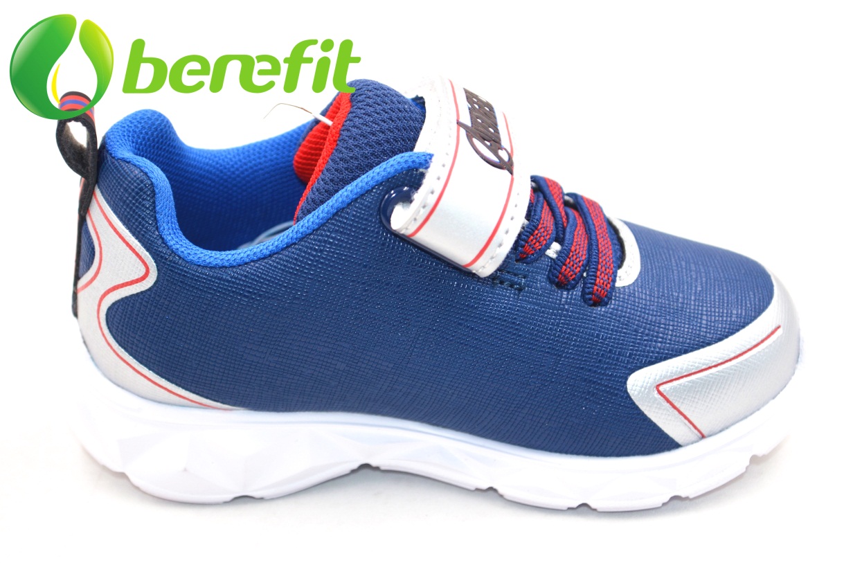 Sneakers for Children with Platform MD Sole And Breathable Blue Upper And Good for Running