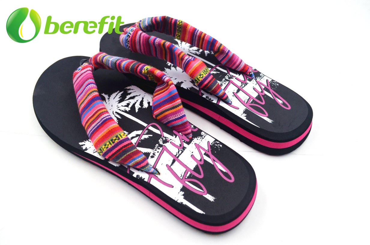 Ladies Black Ethnic Fabric Upper Sandal for Wide Feet 