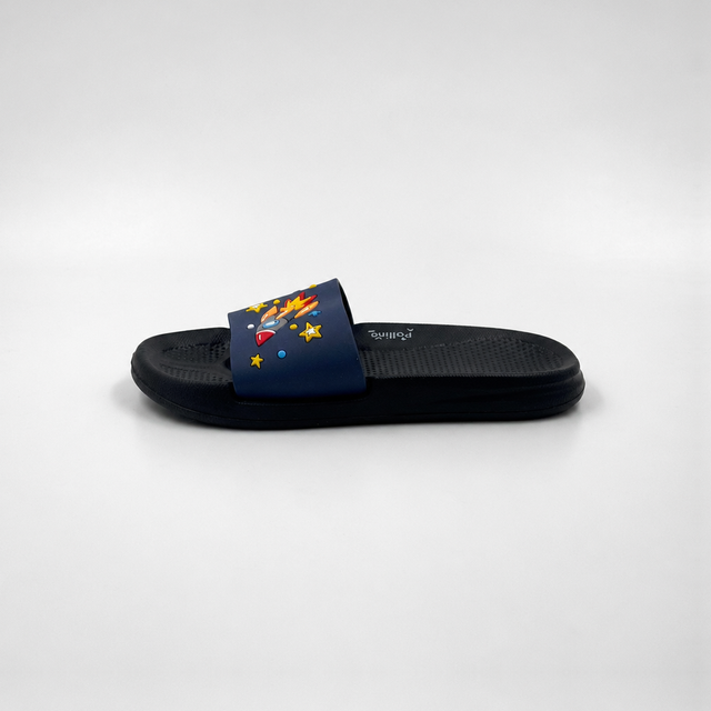 Bulk Kids Space Rocket Slides Navy EVA Summer Sandals