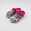 Wholesale Colorful Tie-Dye Kids Clogs with Pink EVA Strap