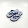 Wholesale Blue Floral Print Kids Flip Flops with Dark Straps