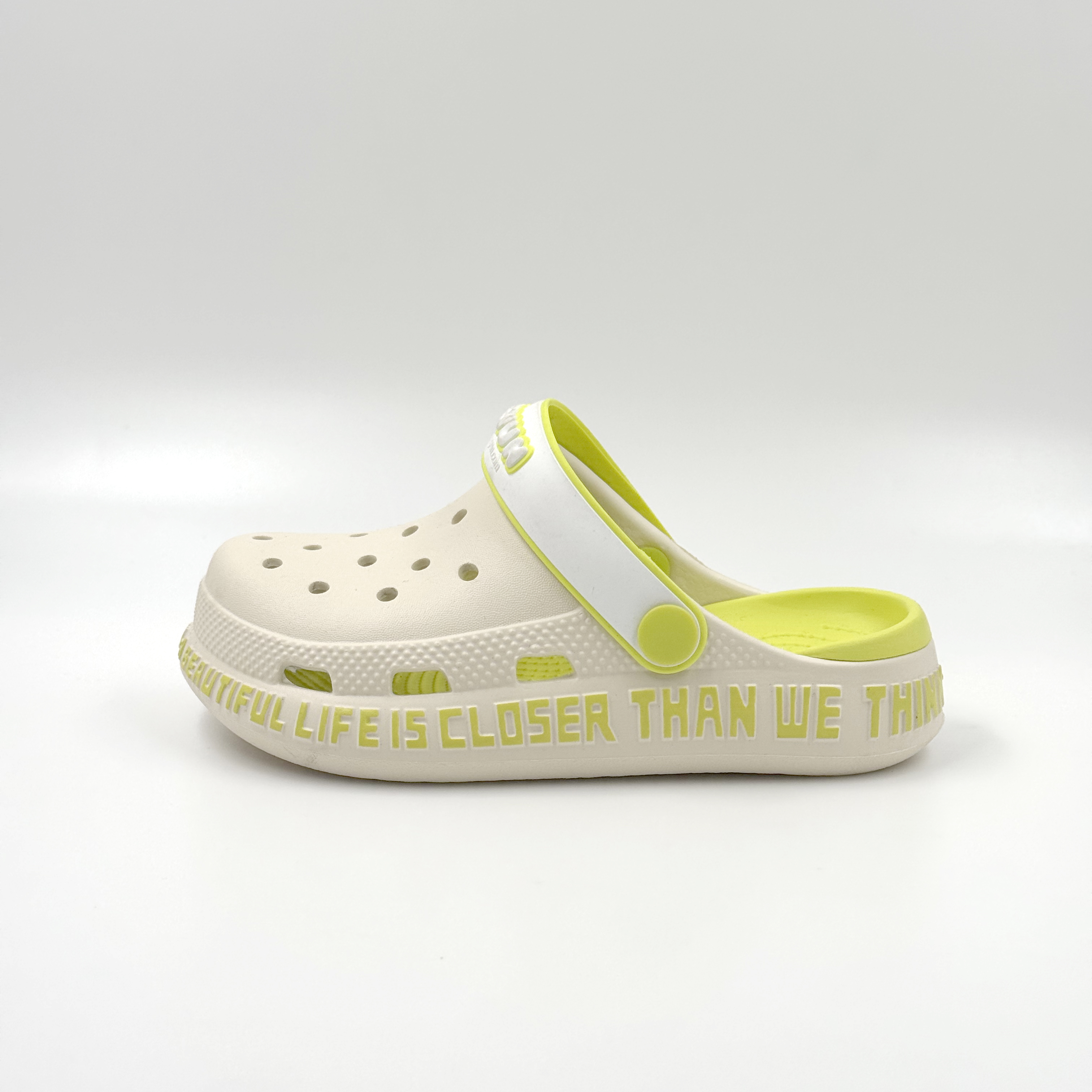 CREAM EVA CLOGS KIDS CUSTOM LOGO