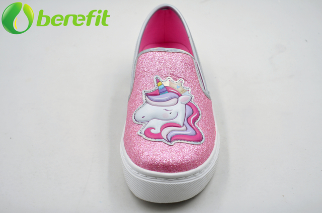 Unicom Pink Glitter Girls' VANS Style Sneaker 