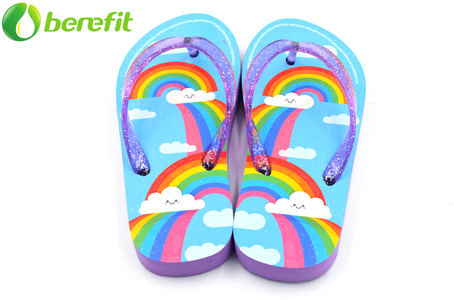 Purple Rainbow Kids Low Price Cartoon Flip Flops