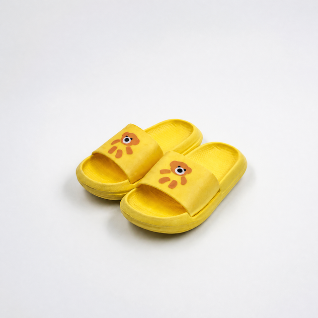 Wholesale Kids Yellow Beach Slides Lightweight EVA Summer Sandals